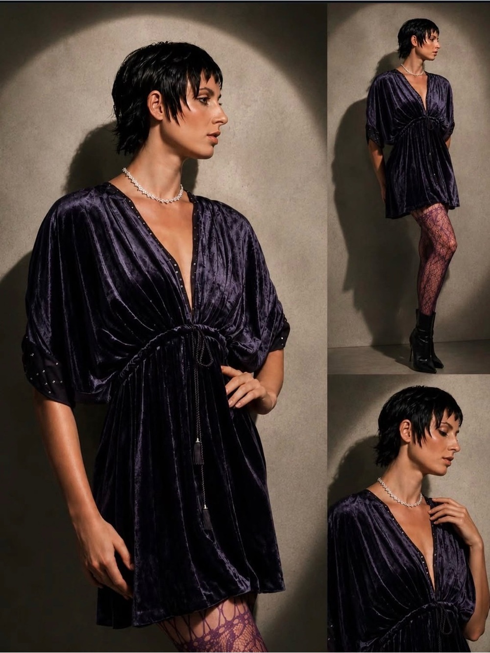 Juicy Couture Velvet V-Neck Dolman Dress